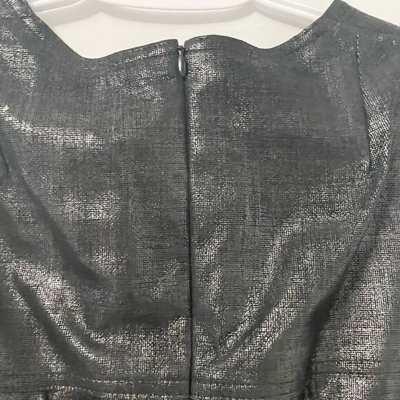 AKRIS Black Mountain Ash Metallic Bodycon 100% Lamb Leather Sleeveless Dress 10 - Picture 10 of 11